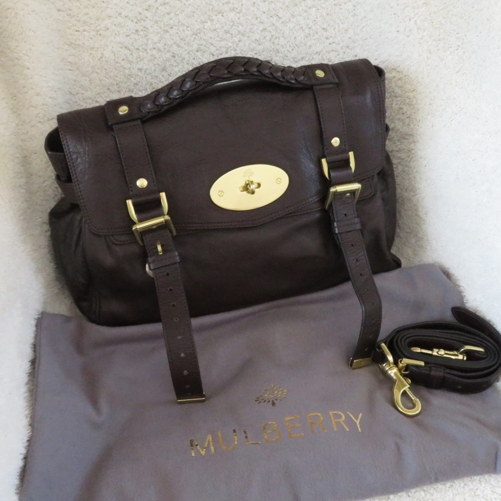 MULBERRY ALEXA SATCHEL - CHOCOLATE - LIKE NEW